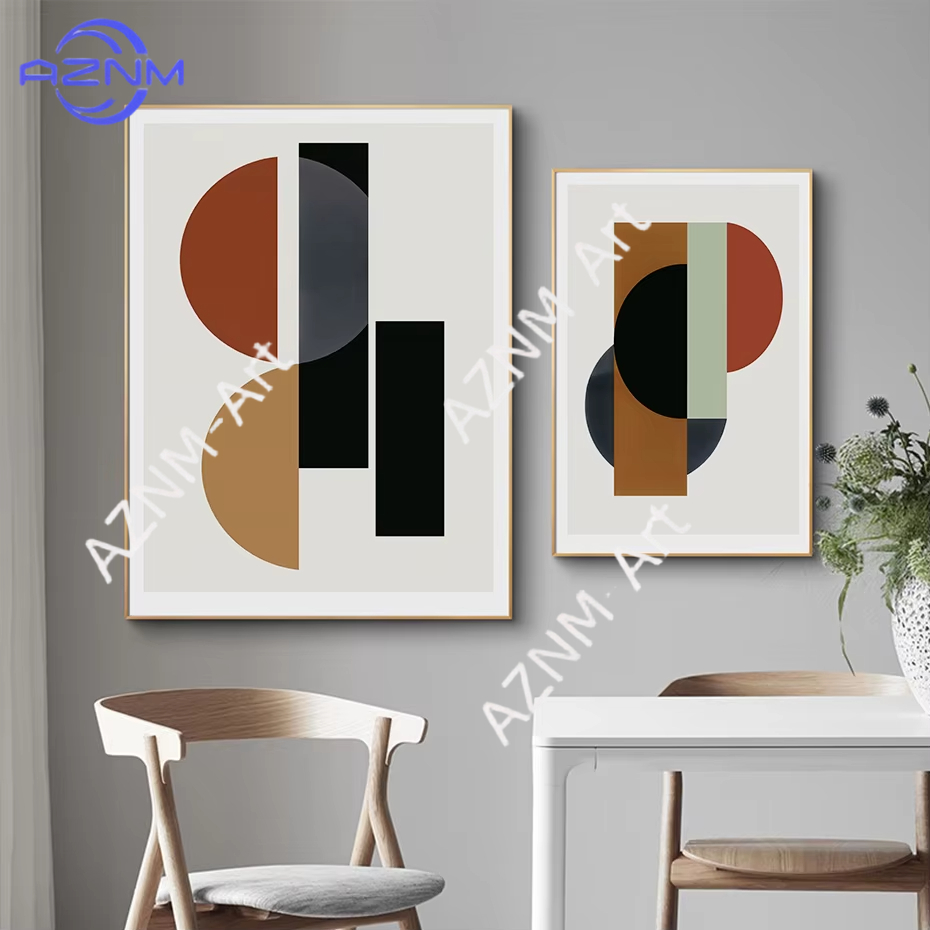 Interior Design Scandinavian - 1/2pcs Abstract Geometric Shapes Scandinavian Canvas