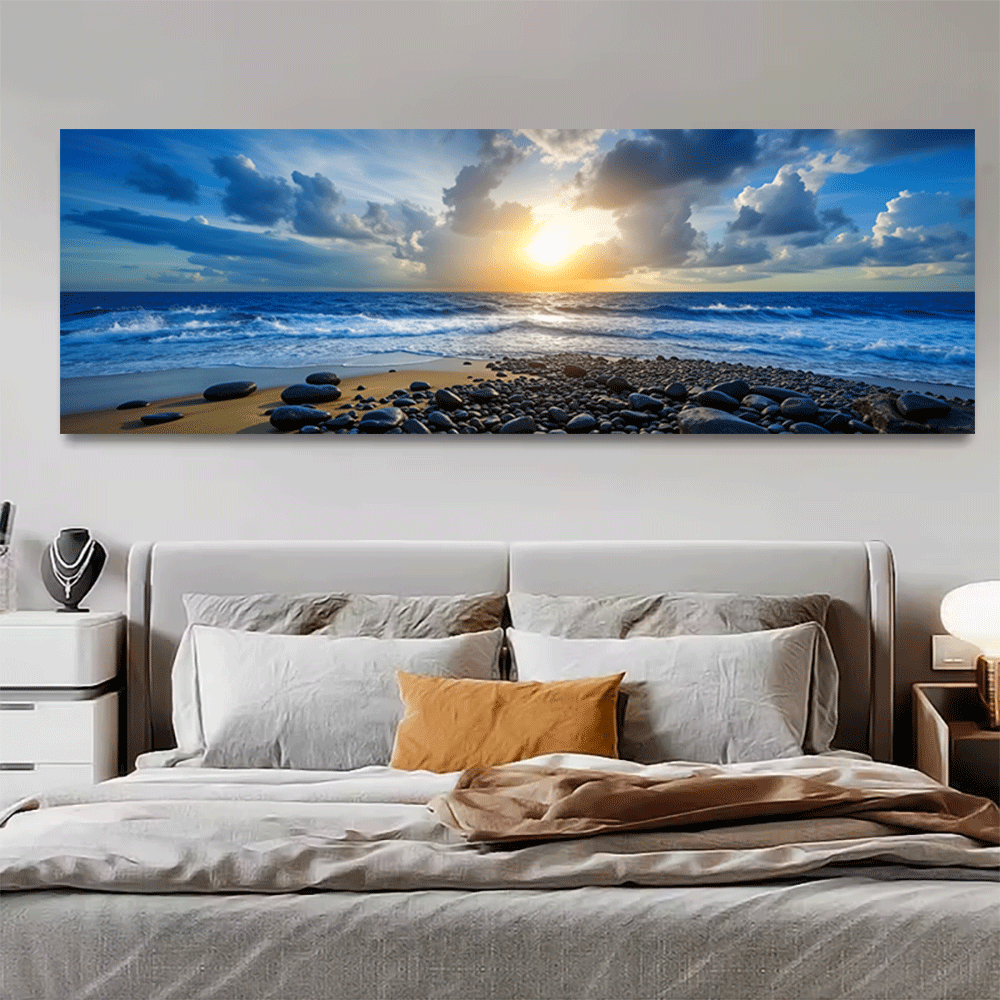 Interior Design Studio - 1PC-Canvas poster Unframed Ocean Sunset Beach