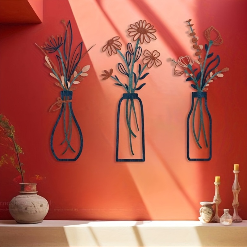 3 Large Floral Wall Art Sculpt - Interior Design Office 评论和价格