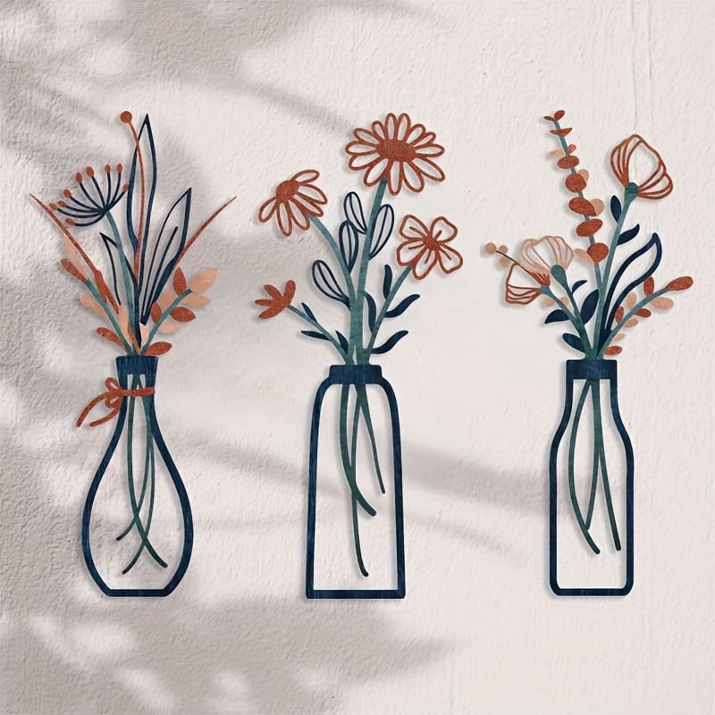 3 Large Floral Wall Art Sculpt - Interior Design Office 评论和价格