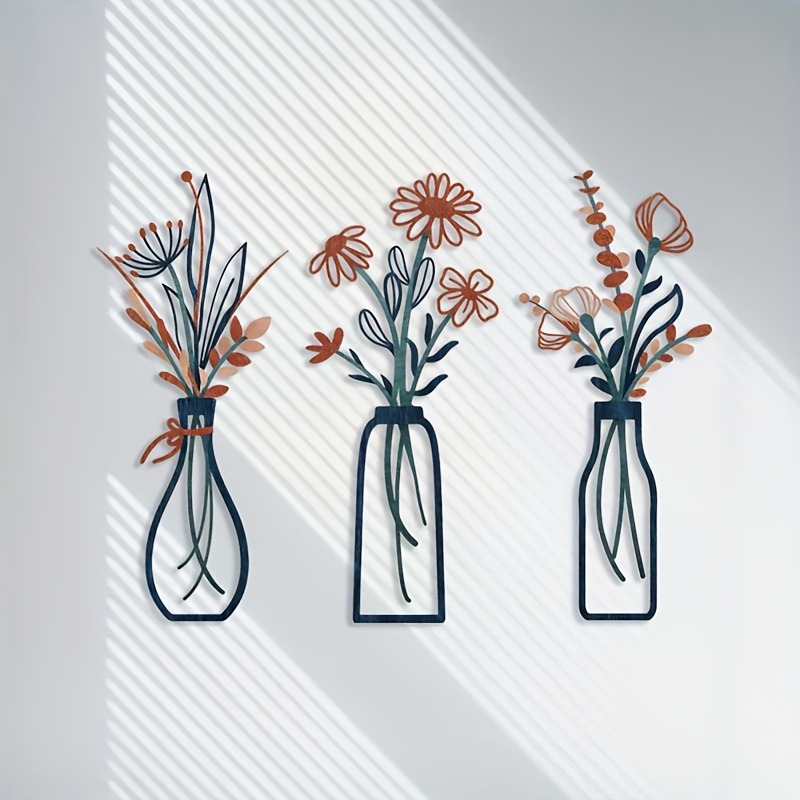 3 Large Floral Wall Art Sculpt - Interior Design Office 评论和价格