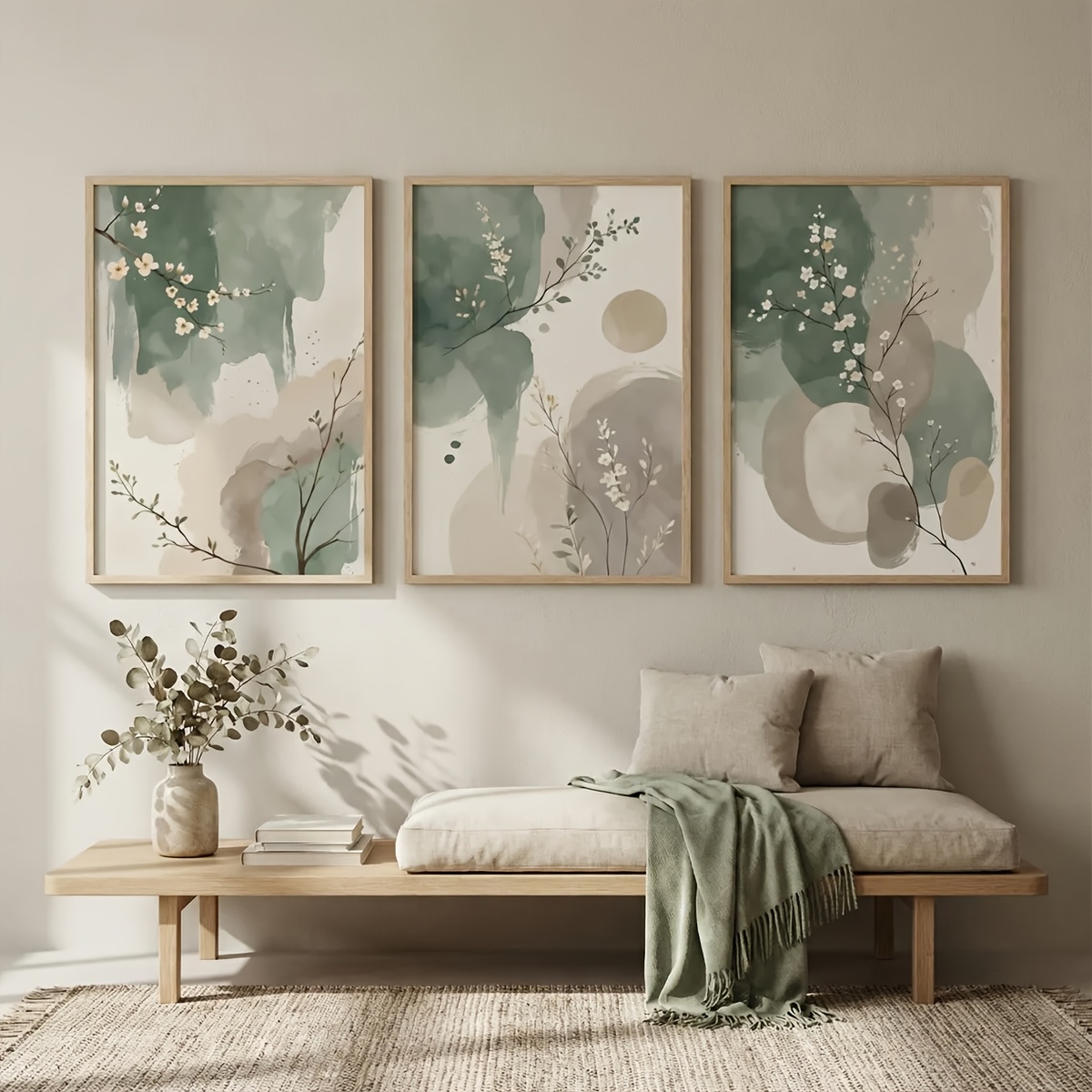 3pcs Japanese-Style Plant Canv - Interior Design Office 评论和价格