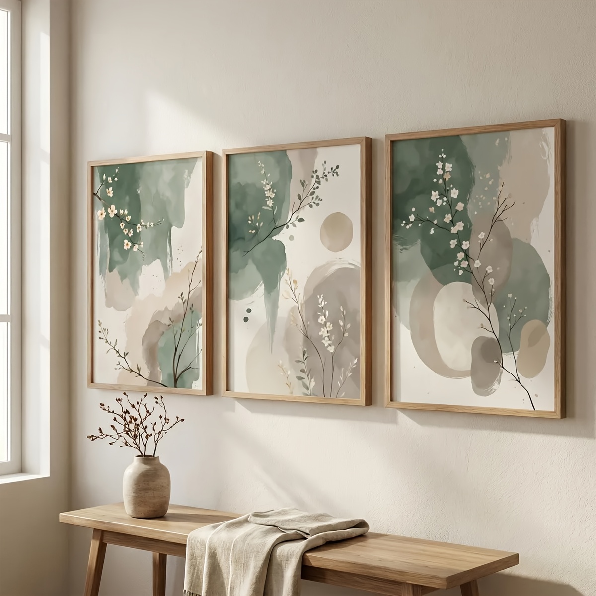 3pcs Japanese-Style Plant Canv - Interior Design Office 评论和价格