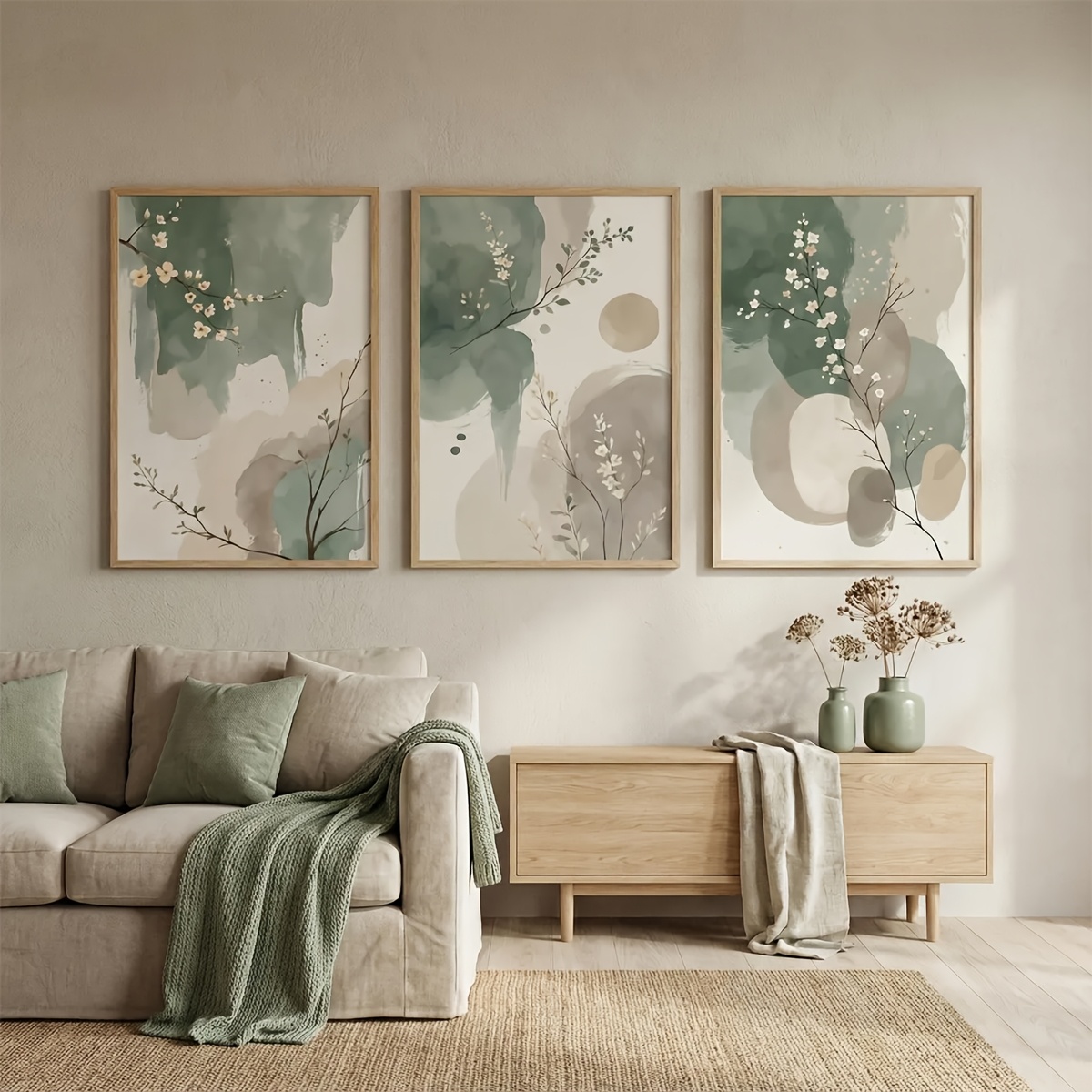 3pcs Japanese-Style Plant Canv - Interior Design Office 评论和价格