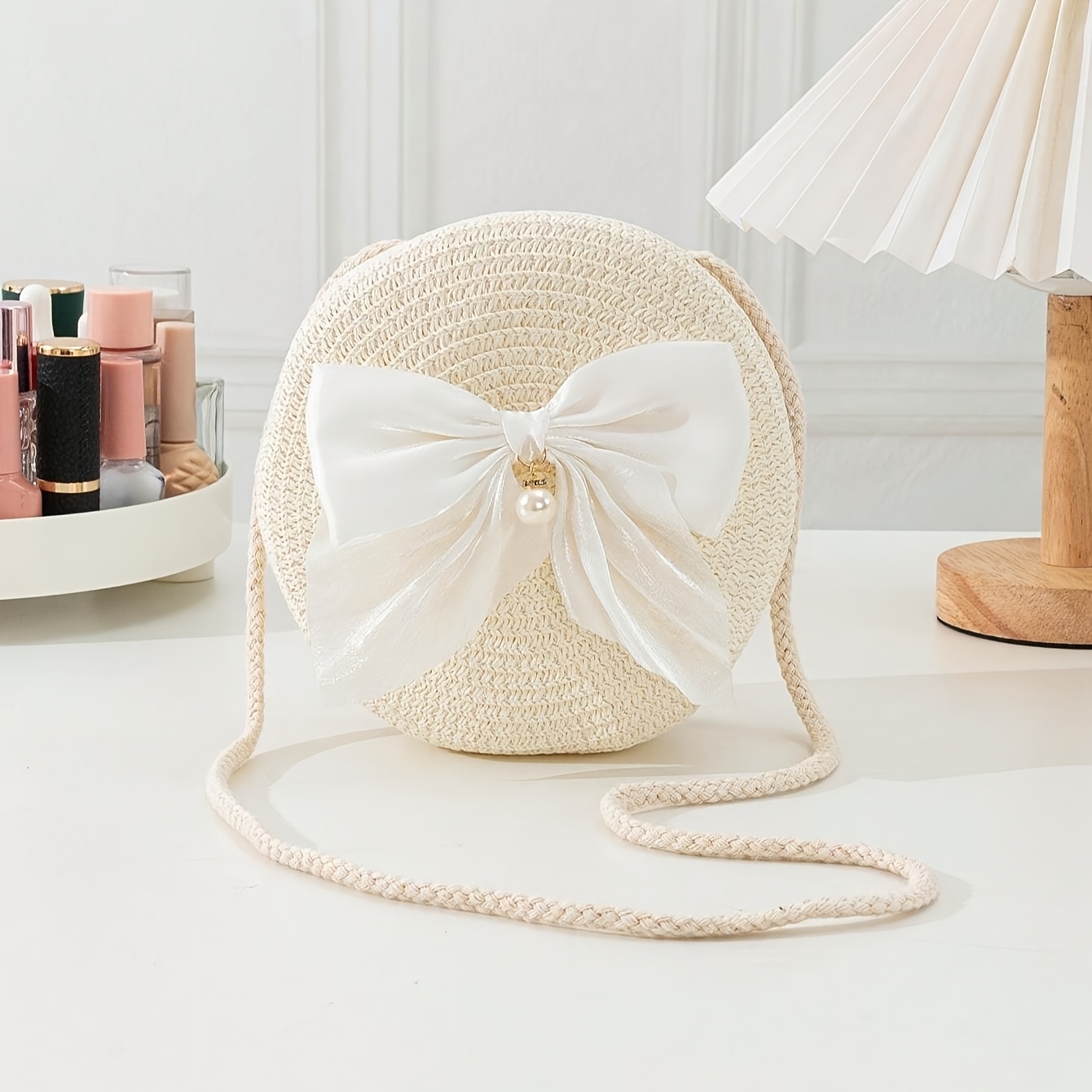 Elegant Round Straw Crossbody  - Interior Design Style 评论和价格