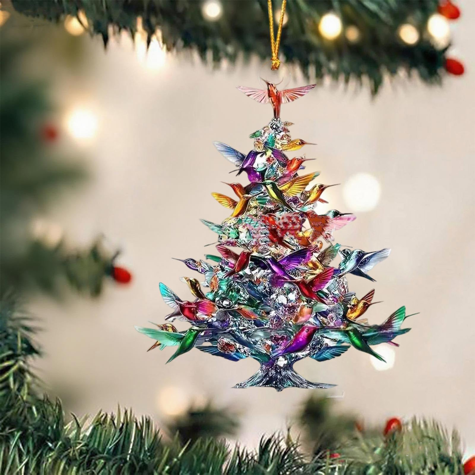 8cm 2D Acrylic Bird Ornaments  - Interior Design Xmas 评论和价格