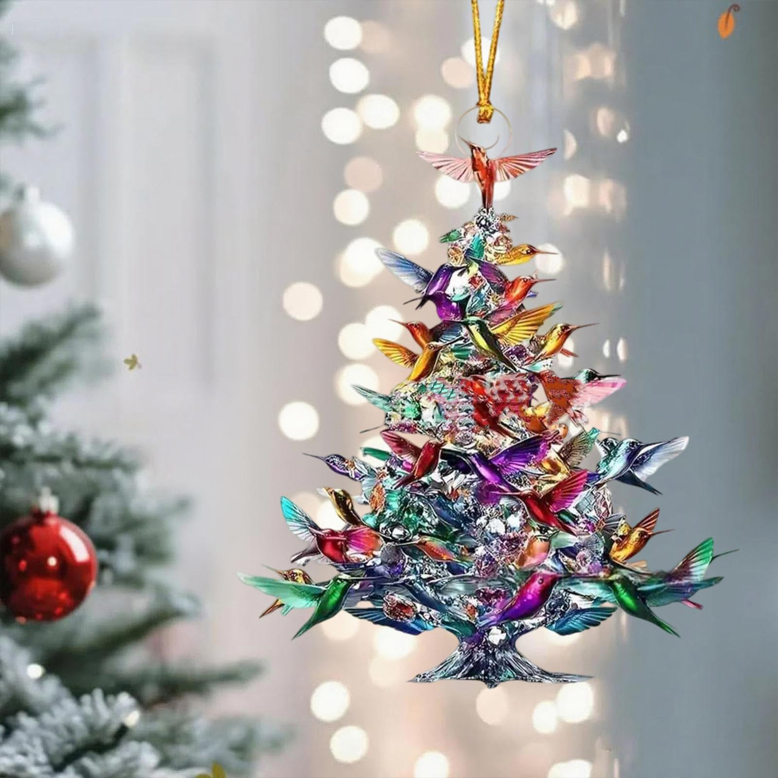 8cm 2D Acrylic Bird Ornaments  - Interior Design Xmas 评论和价格
