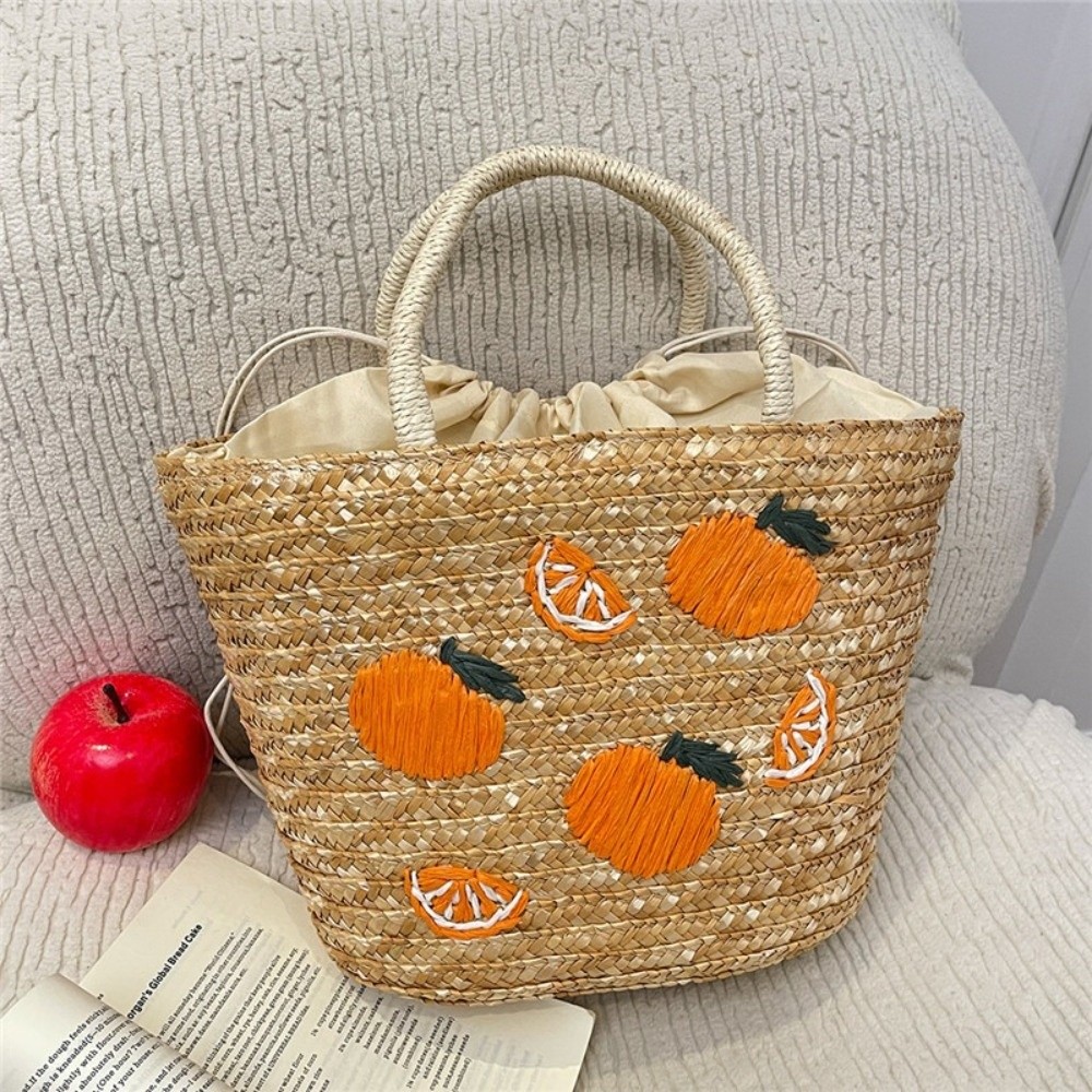 Embroidery String Straw Tote B - Interior Design Style 评论和价格