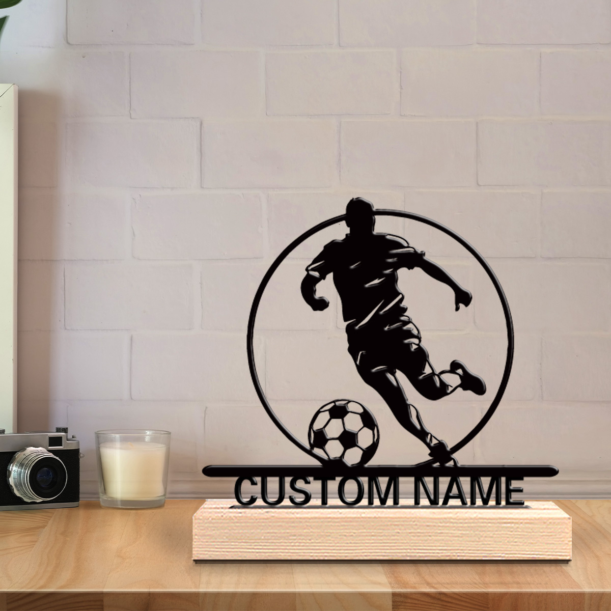 Custom Soccer Player Metal Sta - Interior Design Office 评论和价格