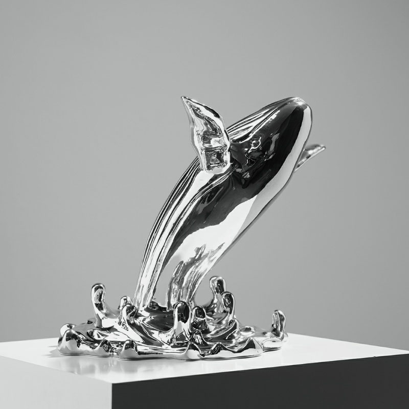 Creative Jumping Whale Sculptu - Interior Design Xmas 评论和价格