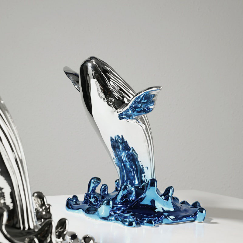 Creative Jumping Whale Sculptu - Interior Design Xmas 评论和价格
