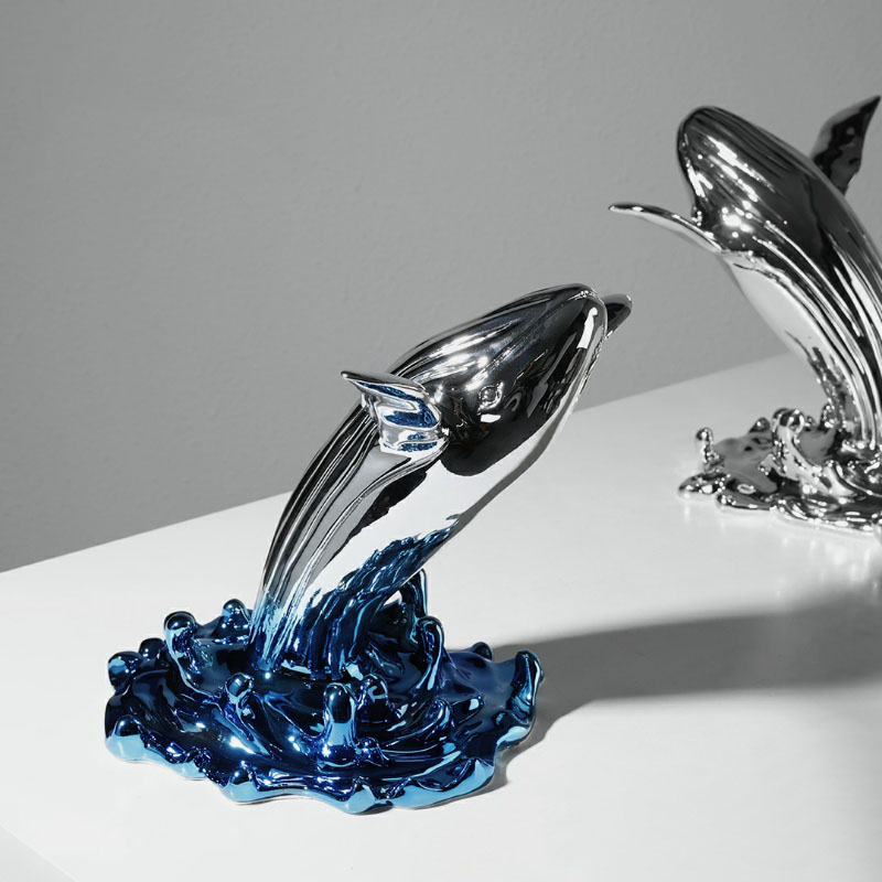 Creative Jumping Whale Sculptu - Interior Design Xmas 评论和价格